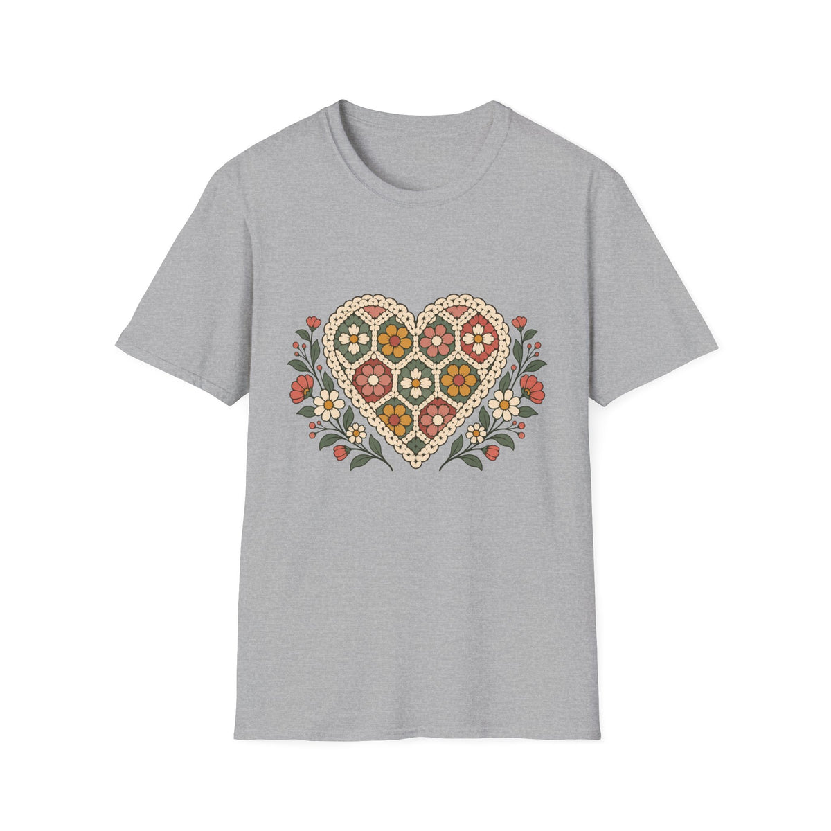 Crocheted Heart T-Shirt