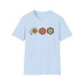 3 crocheted flowers T-Shirt