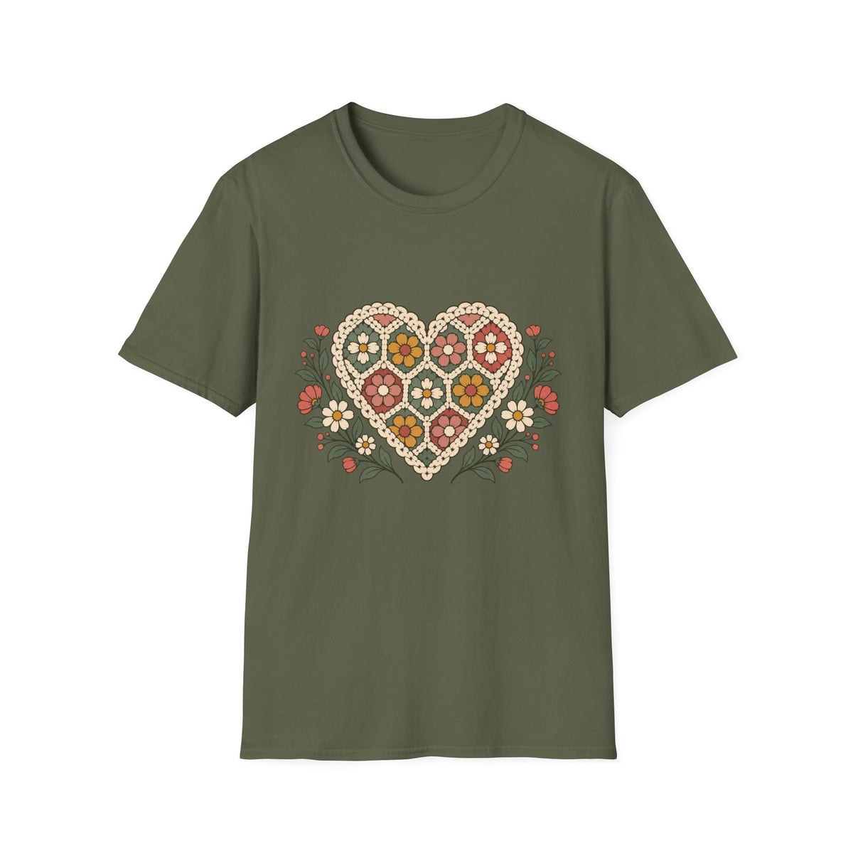 Crocheted Heart T-Shirt